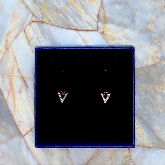 Swarovski Crystals Gold Earrings - Picture 5 of 6